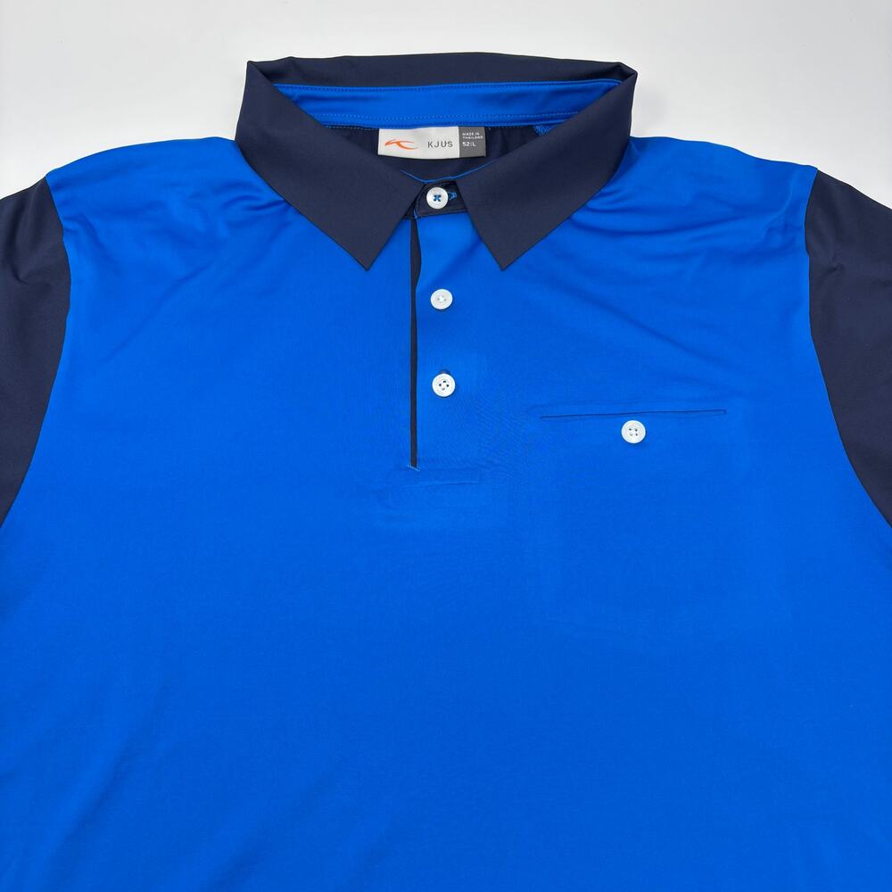 Kjus Mens (52) Large Blue Short Sleeve‎ Golf Polo Shirt